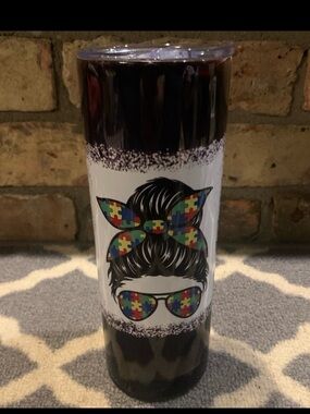 Autism Awareness 20oz Skinny Tumbler, autistic moms gift